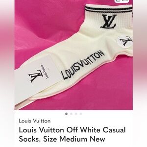 Womens Louis Vuitton Ivory Casual Socks New